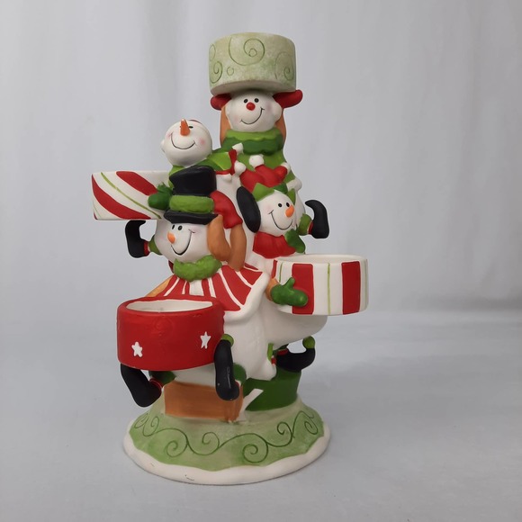 Yankee Candle Circus Snowman Christmas Multiple Tea Light Ceramic Holder - Picture 2 of 12